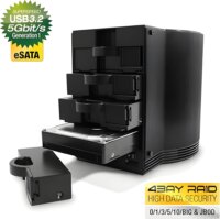 Fantec SQ-35RU3e 4x 3,5" SATA RAID USB 3.2 Gen 1 Külső HDD ház - Fekete
