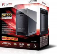 Fantec QB-X2US3R 2x 3,5" SATA RAID USB 3.2 Gen 1 Külső HDD ház - Fekete