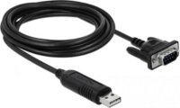 Delock 66282 USB A 2.0 apa - RS232 DB9 apa 1.8m Átalakító Adapter 1.8m - Fekete