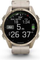 Garmin Fenix 8 AMOLED Érintőképernyős Okosóra 43mm Homokkő bőrszíjjal + Homokkő / Szürke szilikon szíjjal - Krémarany / Titanium