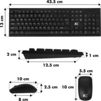 NanoRS RS580 Wireless Ergonómikus Billentyűzet + egér ENG - Fekete