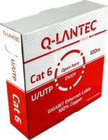 Q-Lantec KIU6PVC100Q U/UTP Cat6a Patch Kábel 100m - Szürke
