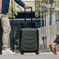 Wenger Prymo Carry-On Keményfedeles négykerekű bőrönd - Sötétszürke