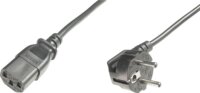 Digitus AK-440100-025-S 250V CEE 7/7 - IEC C13 Hálózati tápkábel 90° 2.5m - Fekete