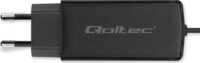 Qoltec 52420 USB-C GaN Hálózati Gyorstöltő Adapter integrált kábellel 90W - Fekete