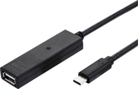 Value 12.99.1112 USB-C apa - USB-A anya 2.0 Hosszabító kábel 10m - Fekete