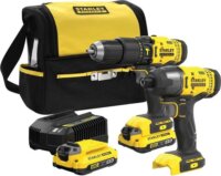 Stanley SFMCK465D2S-QW Akkus Ütvefúró-csavarozó 18V + Akkus Ütvecsavarozó készlet táskában