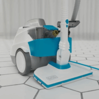 Black & Decker BHSMP2314-QS Gőztisztító Felmosó készülék 2300 Watt - Fehér/kék