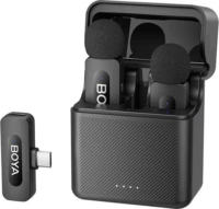 Boya BY-V30 Wireless / USB-C csiptetős mikrofon szett - Fekete