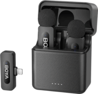 BOYA Mikrofon - BY-V3 Wireless / Lightning csiptetős mikrofon szett - Fekete