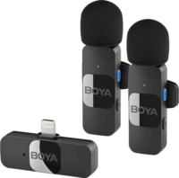 Boya BY-V2 V2.0 Wireless Lightning csiptetős mikrofon szett - Fekete