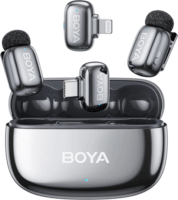 Boya mini 2-01 Wireless Lightning USB-C csiptetős mikrofon szett - Szürke