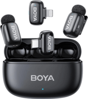 Boya mini 2-01 Wireless Lightning USB-C csiptetős mikrofon szett - Fekete