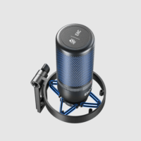 Boya K3-02 LED USB Asztali Kondenzátor mikrofon állvánnyal - Fekete