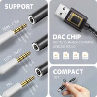 Axagon ADA-HA USB-A apa - 3.5mm Jack anya DAC Audio Adapter - Fekete