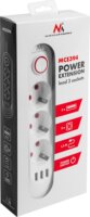 Maclean MCE394 W 3xUSB-A Hálózati Elosztó 3 aljzatos 1.5m - Fehér