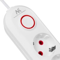 Maclean MCE394 W 3xUSB-A Hálózati Elosztó 3 aljzatos 1.5m - Fehér