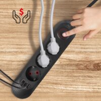 Maclean MCE394 B 3x USB-A Hálózati Elosztó 3 aljzatos 1.5m - Fekete