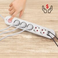 Maclean MCE395 W 3x USB-A Hálózati Elosztó 5 aljzatos 1.5m - Fehér