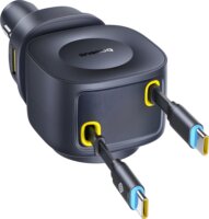 Baseus PrimeTrip VR2 Max 3x USB-C + USB-A Autós Gyorstöltő 100W - Fekete