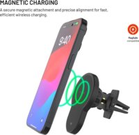 Fixed MagClick 2 Mobiltelefon Autós Tartó / Wireless Töltő Qi2 15W - Fekete