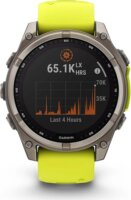 Garmin Fenix 8 Titán Okosóra 47mm Szilikon szíjjal - Neonsárga/Grafit