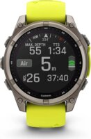 Garmin Fenix 8 Titán Okosóra 47mm Szilikon szíjjal - Neonsárga/Grafit