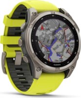 Garmin Fenix 8 Titán Okosóra 47mm Szilikon szíjjal - Neonsárga/Grafit