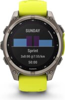 Garmin Fenix 8 Titán Okosóra 47mm Szilikon szíjjal - Neonsárga/Grafit