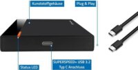 Fantec PL-25U31 2.5" USB-C 3.2 Gen 2 Külső HDD/SSD ház - Fekete