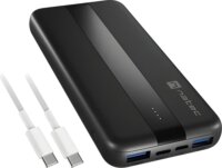 Natec Trevi Slim Q V2 Powerbank 10000mAh 20W + USB-C Kábel 1m - Fekete