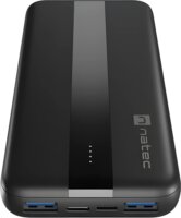 Natec Trevi Slim Q V2 Powerbank 10000mAh 20W + USB-C Kábel 1m - Fekete