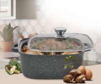 Maestro MR-2828 Aluminium Sütőedény Üveg fedővel 28cm 8L - Szürke