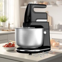 Maestro MR-553 Kézi mixer Állvánnyal + keverőtállal 600W - Fekete / Ezüst