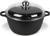 Maestro MR-4628C Aluminium Sütőedény Üveg fedővel 28cm 5,8L - Fekete