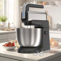 Maestro MR-551 Kézi mixer Állvánnyal + keverőtállal 600W - Fekete / Ezüst