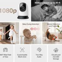 Mercusys MC200 Smart Wifi forgatható Okos beltéri Kamera - Fehér