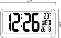 Maclean GB214 LCD Digitális óra hőmérséklet kijelzővel 37x17cm - Fekete