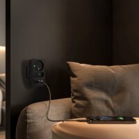 Maclean MCE249 F/B 2x USB-A + 2x USB-C Hálózati Elosztó 2 aljzatos - Fekete