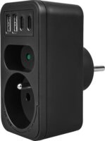 Maclean MCE249 F/B 2x USB-A + 2x USB-C Hálózati Elosztó 2 aljzatos - Fekete