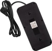 Maclean MCE389 B 4x USB-A / 1x USB-C Hálózati Elosztó 6 aljzatos 1.5m - Fekete/Piros