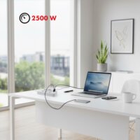 Maclean MCE389 W 4x USB-A / 1x USB-C Hálózati Elosztó 6 aljzatos 1.5m - Fehér
