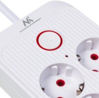 Maclean MCE389 W 4x USB-A / 1x USB-C Hálózati Elosztó 6 aljzatos 1.5m - Fehér
