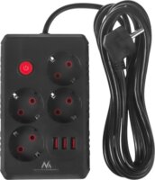 Maclean MCE393 B 3x USB-A Hálózati Elosztó 4 aljzatos 3m - Fekete