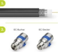 Goobay 58813 IEC Koax Anya TV Antenna Adapter 6.5-8.0mm - Ezüst/Kék