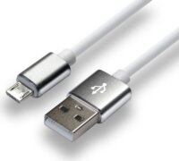 EverActive CBS-1MW USB-A apa - Micro-USB apa Szilikon Adat és Töltőkábel 1m - Fehér