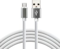 EverActive CBS-1MW USB-A apa - Micro-USB apa Szilikon Adat és Töltőkábel 1m - Fehér