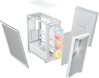 Corsair 3200D RS ARGB Midi Torony Számítógépház + 4db 120mm ventilátor - Fehér