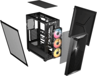 Corsair 3200D RS ARGB CC-9011344-WW Midi Torony Számítógépház + 4db 120mm ventilátor - Fekete