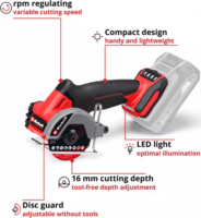 Einhell 4432000 Akkus Sarokcsiszoló Flex Ø76mm 18V (Akku és töltő nélkül)